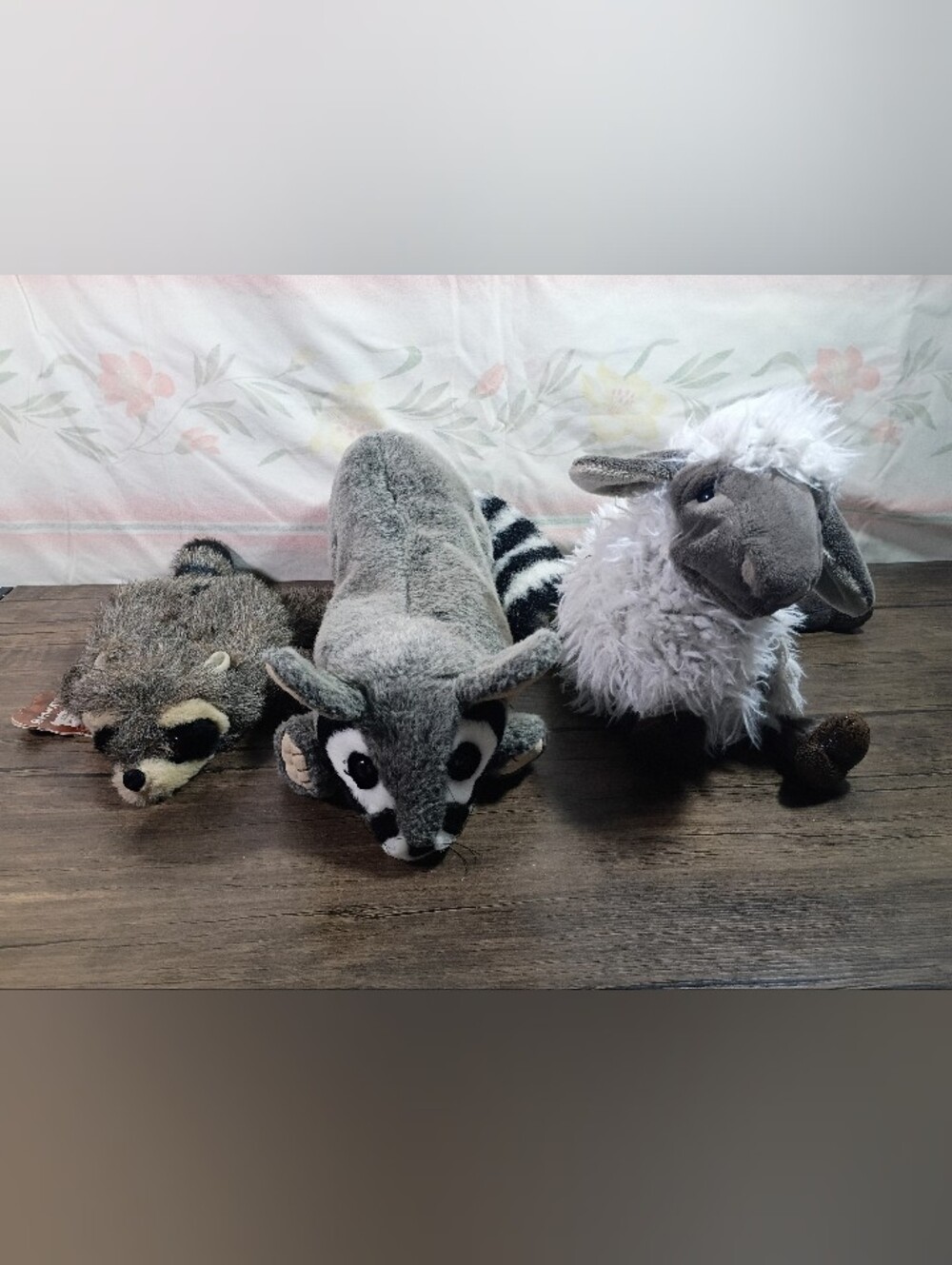 Folkmanis Puppets Lot Of 3 Ringtail Cat/Baby Raccoon/Bleating Sheep